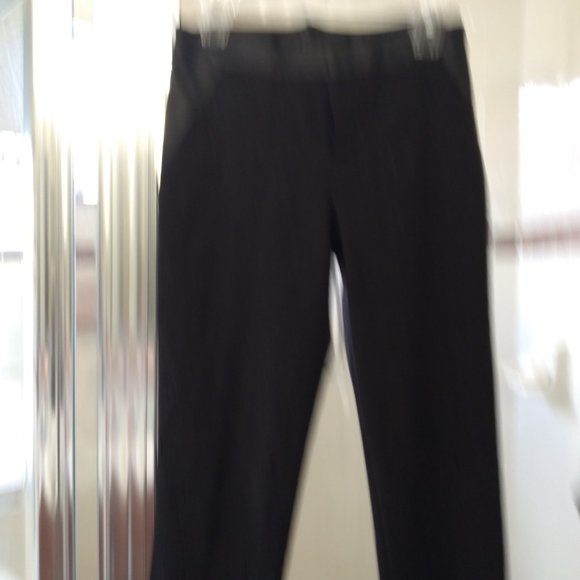 NICE BLACK PANTS WITH LEATHER-LIKE TRIM - Picture 2 of 3